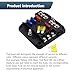 MOXRUQ 12V Fuse Block, Waterproof 6 Circuits Fuse Box with LED Warning Indicator & Damp Proof Cover, Boat Fuse Panel, Universal for Marine RV Truck Car