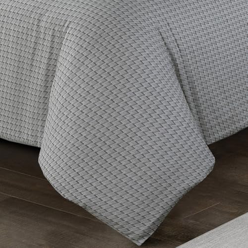 Majestic Giftware Madison Linen 8-Piece 48" Full Size Duvet Bedding Set (BL102-48F-2) | Cambridge - Gray 300 Thread Count Cotton Sateen | 2 Fitted Sheets, 2 Duvets, 4 Pillowcases |Soft & Luxurious