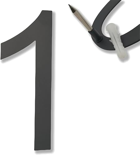 Miniatura 9 de TILUODA Número de casa moderna de 8 pulgadas, para exteriores, número de casa flotante, de acero inoxidable, con borde metálico 911, con funda para