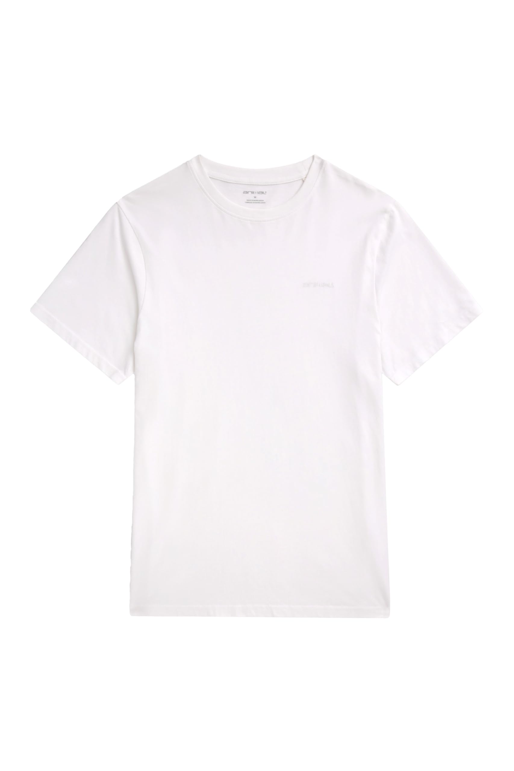 Animal Icon Mens Plain Cotton T-Shirt - Lightweight Relaxed Fit Everyday Use Top - Autumn Winter Walking, Hiking, Outdoors & Trekking White L