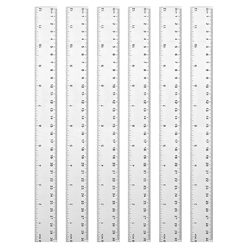 Kunststoff Lineal, 6 Stück, Transparentes Lineal für Schule, Büro,...