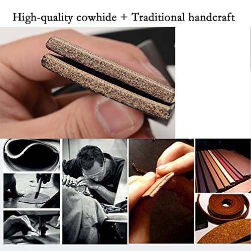 Metal Free Leather Hypoallergenic Belt,Men's Leather Movers & Mechanics No Scratch Work Belt,Black,115CM/45.3''4