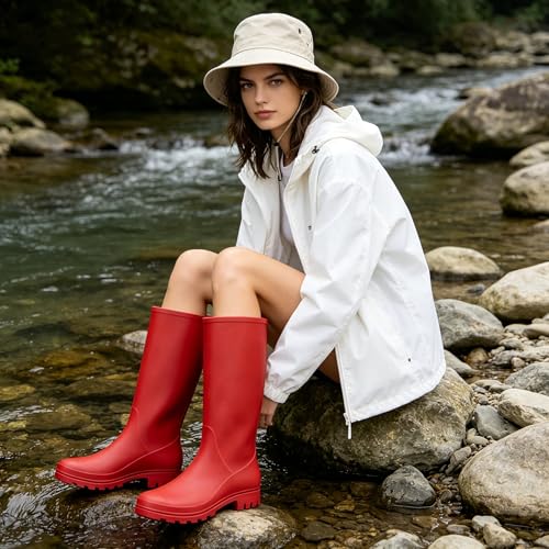 Image of Asgard Women's Tall Rain Boots Waterproof Knee High Rainboots Rubber Garden Boots