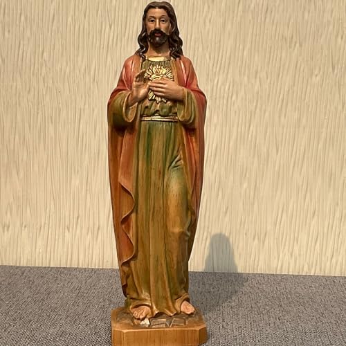Estatua de Madera Maciza Pintada a Mano de Jesús miniatura 7