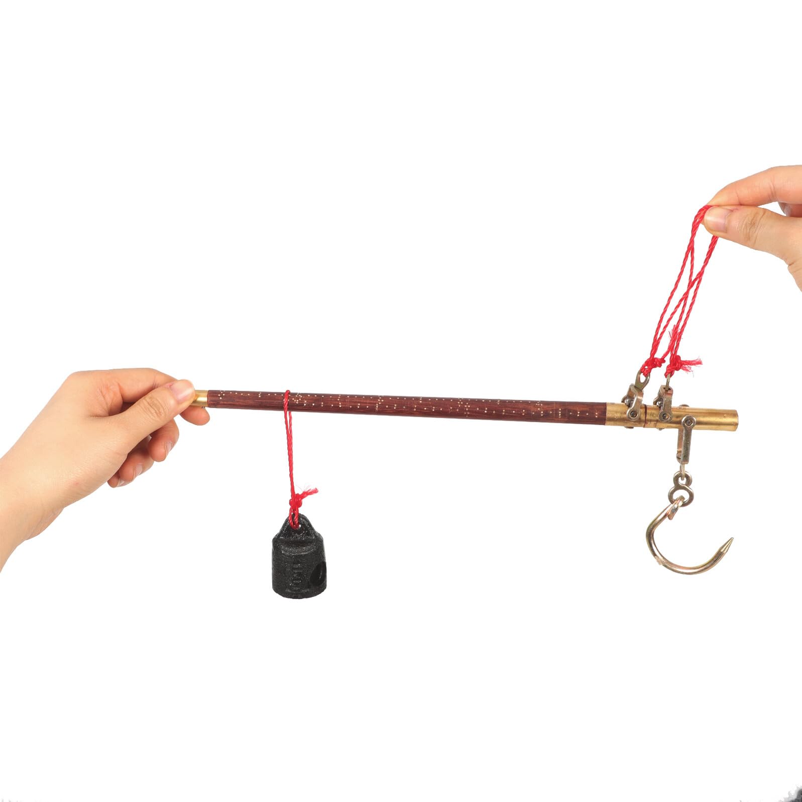 VALICLUD Mechanische Handwaage Holzstange Kupfergewicht Traditionelle Medizinwaage für Tee Schmuck Trockenfrüchte