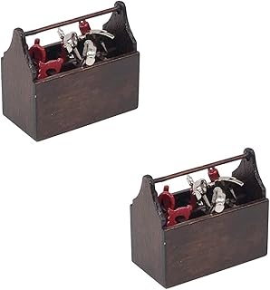 Alasum 2 Sets Model Decor Matching House Match Mini Suit Tool Light Brown Family Layout Scene