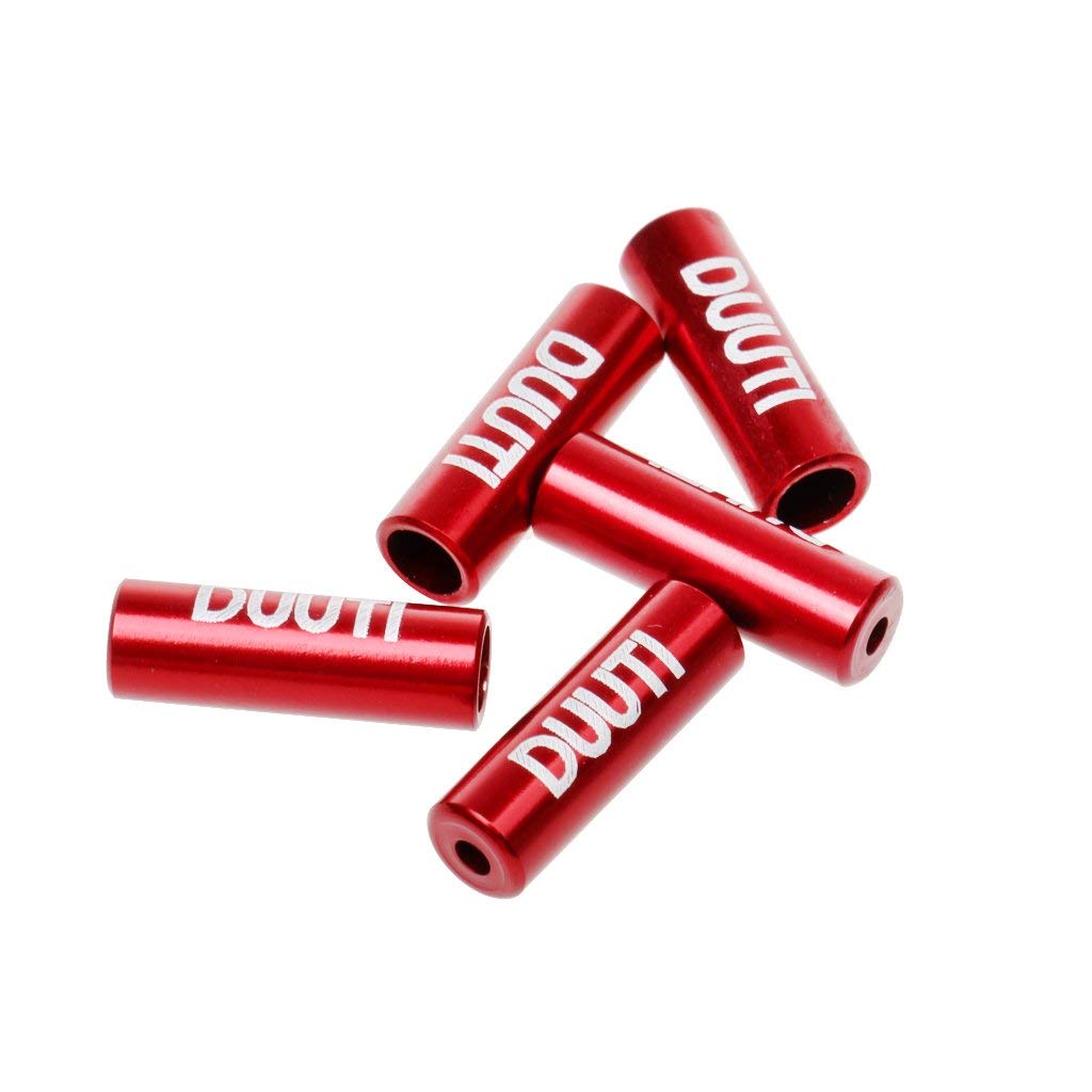 Inzopo 5 Pcs/Set Aluminium cord end Ferrules for Brake Cables, Gear, Brake/Gear Cable New – Bike/Bicycle/Accessories Red 4mm