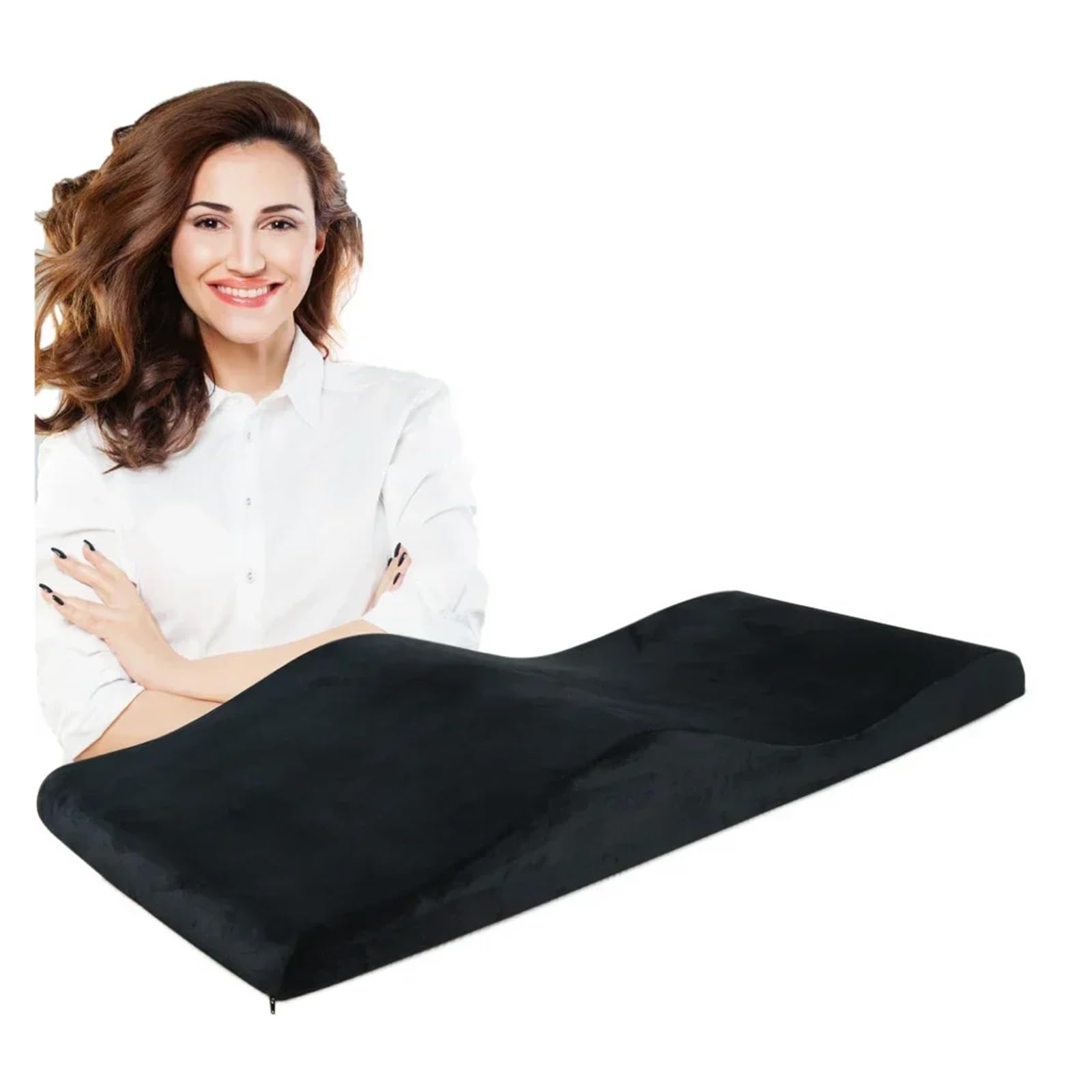 Surmatelas ergonomique incurvé 180 x 60 cm pour salon de beauté et lit de massage