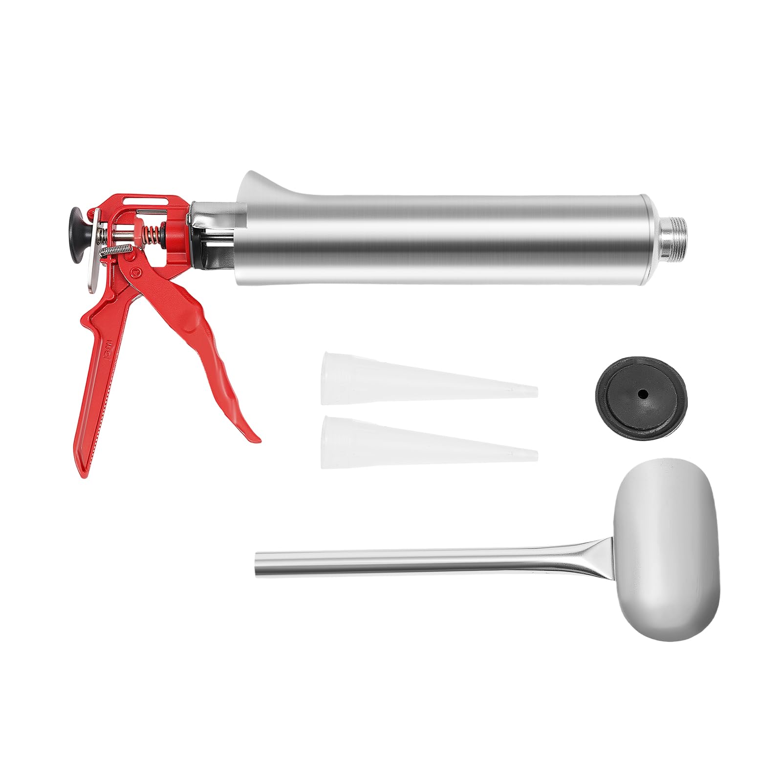 Set di pressa per malta, pistola per malta, pistola per gesso, per cemento, da parete, con 2 ugelli, ideale per riempimento delle fughe e riempimento delle fughe, 2-5 mm
