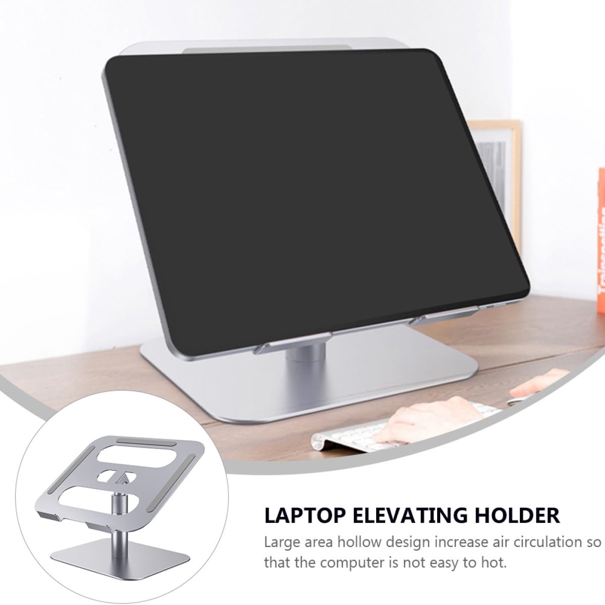 Support pour Ordinateur Portable Support pour Tablette Ergonomique en Alliage D'aluminium et Silicone Porte-pc Stable Capacité de Charge pour Bureau