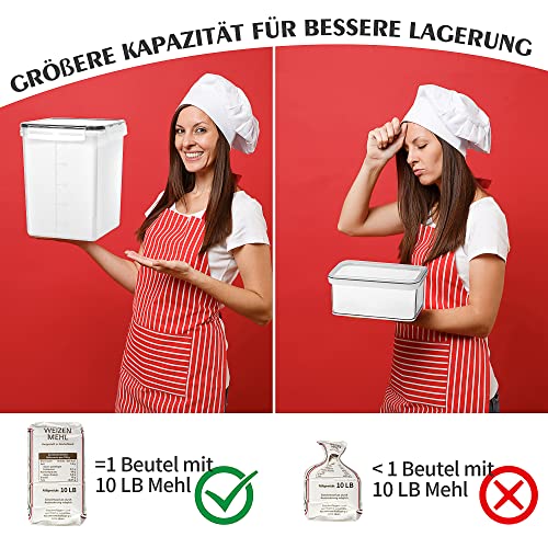 Surejoy 5,2L Groß Vorratsdosen mit Deckel Luftdicht 4er Set mit Kreidemarker und Etiketten, BPA Frei Plastik Aufbewahrungsbox Küche, Zucker Pasta Mehl Müsli Cornflakes Aufbewahrung Vorratsbehälter