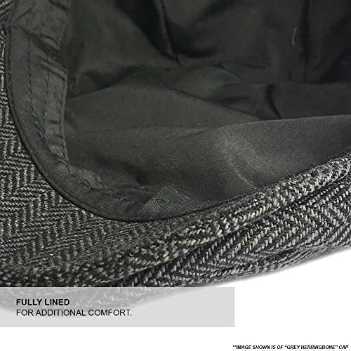 TOSKATOK Herren Schirmmütze Kariert Wollmischung Tweedkappe Flach