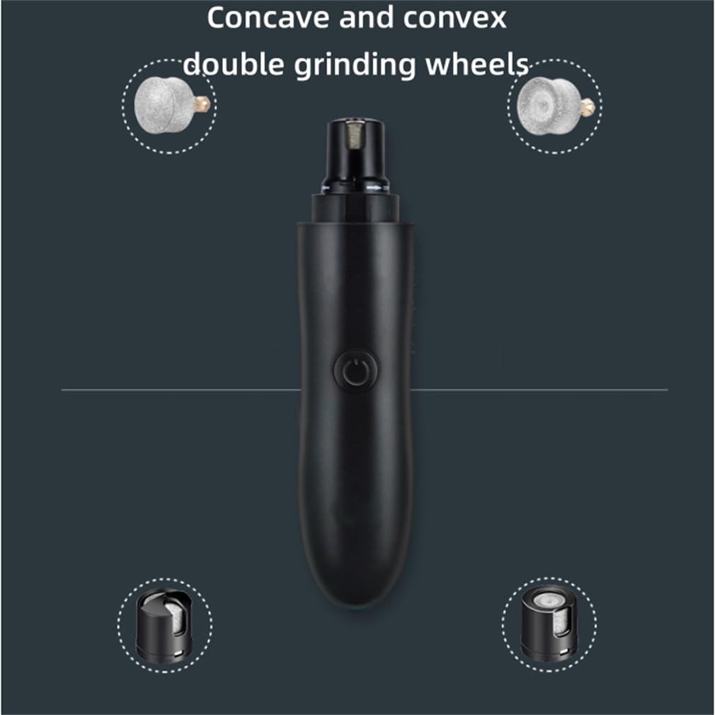 Cortaúñas eléctrico para perros y gatos, amoladora de uñas silenciosa, cóncava y convexa, cabezal de molienda doble, para perros grandes, medianos, gatos, cuidado de uñas de animales pequeños
