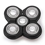 Telfun Shaver Replacement Blades, 5 Heads Beard Cutter Replacement Blade Easy Install Electric Razor Shaver Head for…