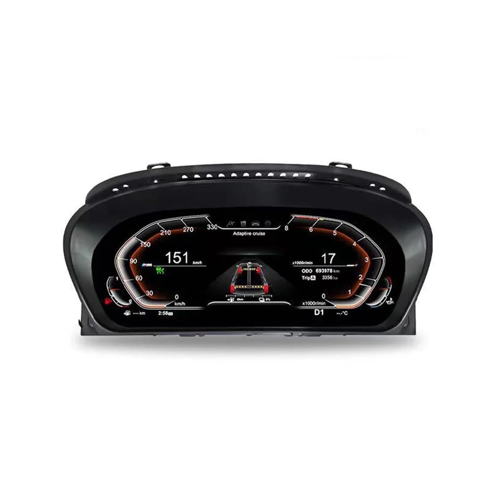 DGOINGPI Boost Gauge 12.3 ''Digitale Dashboard Fit For BMW 5 Series E60 E61 E63 E64 Ccc Cic Lcd Paneel Snelheidsmeter Virtuele Cockpit Voor(With carplay)