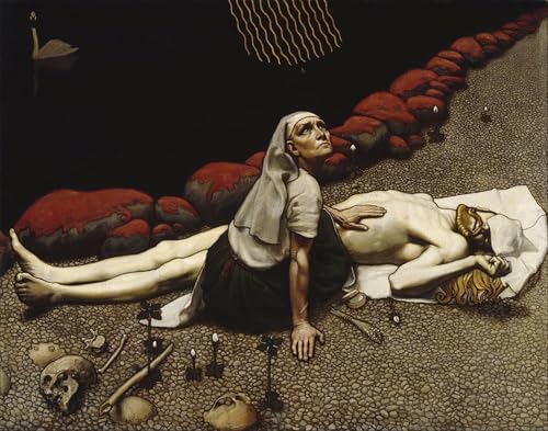 Peinture Akseli Gallen Kallela Mère préférée affiche décoration salon moderne en toile 60x90
