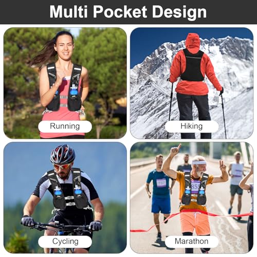 Miniatura 7 de Ligero Chaleco De Hidratación Ultraligero, Chaleco Hidratacion Trail Running Mochila De Correr, Multifunción Mochilas De Hidratación Para Trail Running Ciclismo