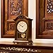 DODEKA Wooden Mantel Clock TCW004DB Pendulum Carved Case Hourly Chime Classic Melody Antique Style for Fireplace, Table, Bedroom, Living Room