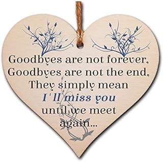 Handmade Wooden Hanging Heart Plaque Gift to Say Sorry You're Leaving You'll be Missed Keepsake for Friend