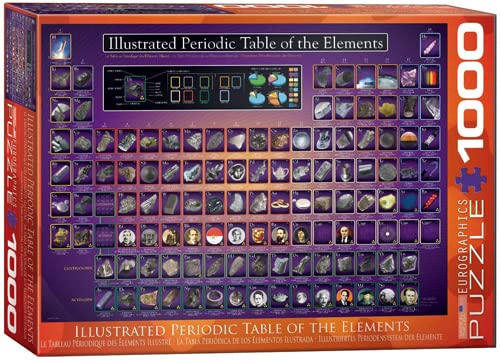 Tavola periodica illustrata degli elementi, 1000 pezzi, puzzle in formato 68 x 48 cm + cornice puzzle in alluminio per 1000 pezzi