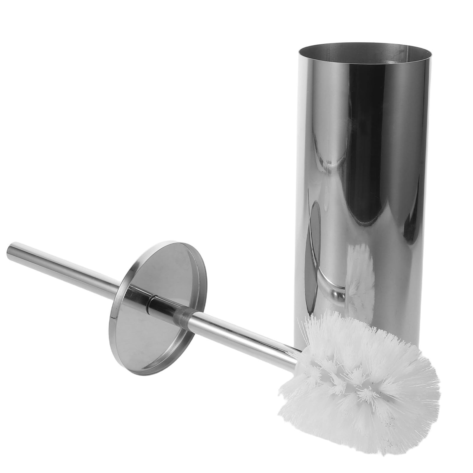 Brosse WC en Acier Inoxydable Support Mural et Couvercle, Manche Long pour Nettoyage en Profondeur, Protection Éclaboussures, Design Moderne et Élégant Maison