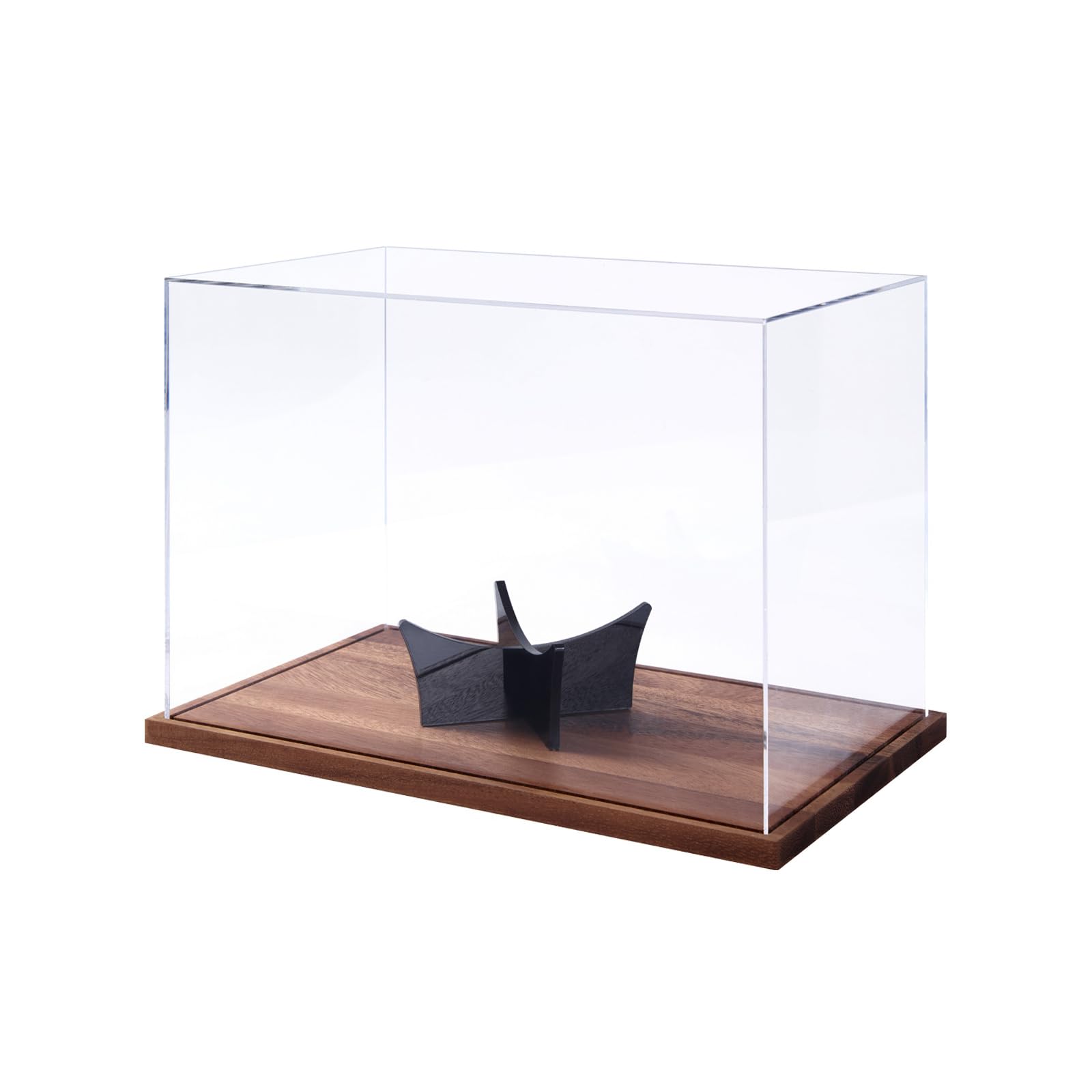 Vitrina acrílica de fútbol con elegante base de madera, organizador de pelotas para recuerdos deportivos y coleccionables