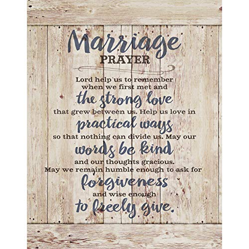 DEXSA Marriage Prayer Wood Plaque - Made in the USA - 11.75"x15" - Classy Frame Wall Hanging Decoration | Lord, Help us to Remember When we First met | Christian Family Religious Home Decor Saying
