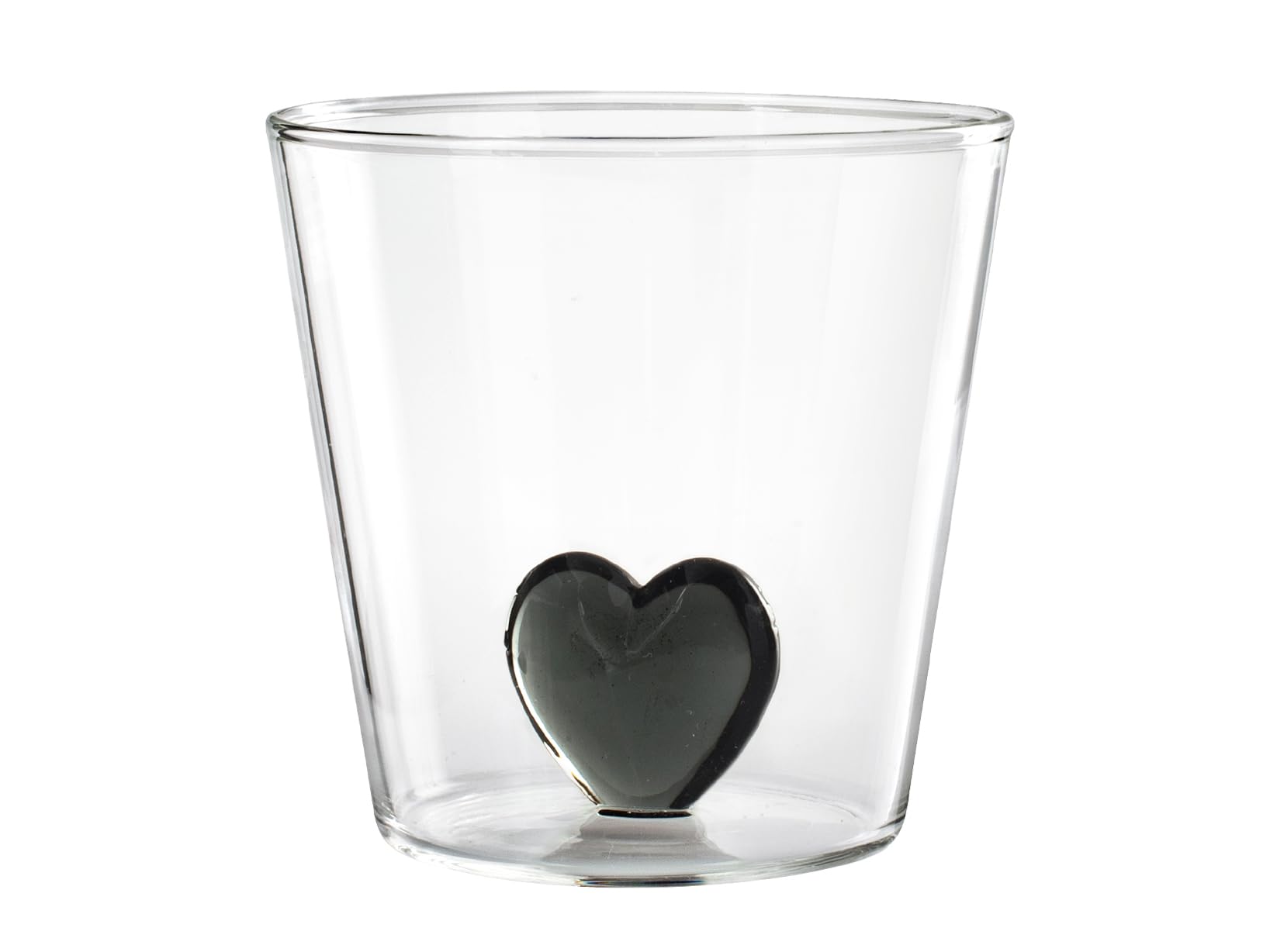 H&H Set 6 Bicchieri in Vetro Borosilicato, Trasparente, Cuore interno in Vetro, 300cc