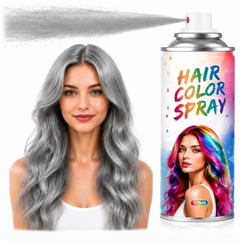 Gray Hair Color Spray, Temporary Washable Hair Spray for Kids Women Men
