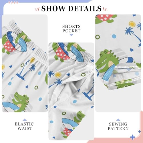 ZZXXB Crocodile Surf Boys Long Pants Soft Trousers Elastic Waist Kids Lounge Bottoms with Pockets S-XL4