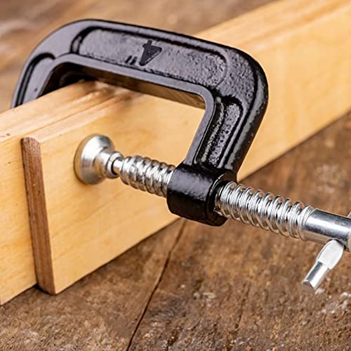 Apacali HLUS-CCLAMPS-105MM-6BK-200924 6 Pcs C-Clamps 4 Inch C Clamps Heavy Duty Steel C Clamp Set Malleable Iron Metal C-Clamp Black C Clamps Malleable Steel Frame thumb #6