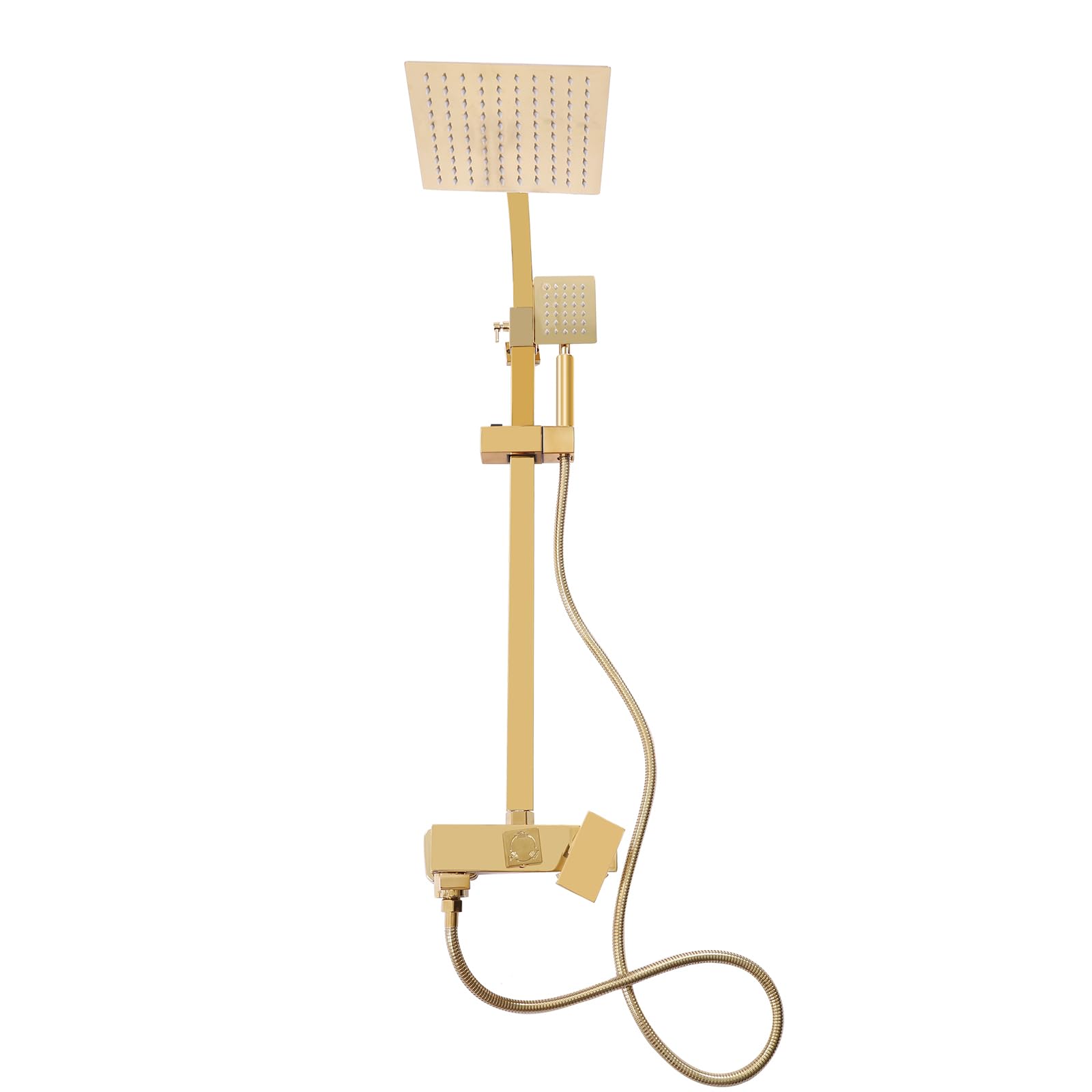 Sistemi doccia, rubinetti doccia, set doccia, rubinetti doccia sistemi doccia in oro spazzolato e acciaio inossidabile, soffione vintage per doccia con doccetta a mano, colonne doccia miscelatori