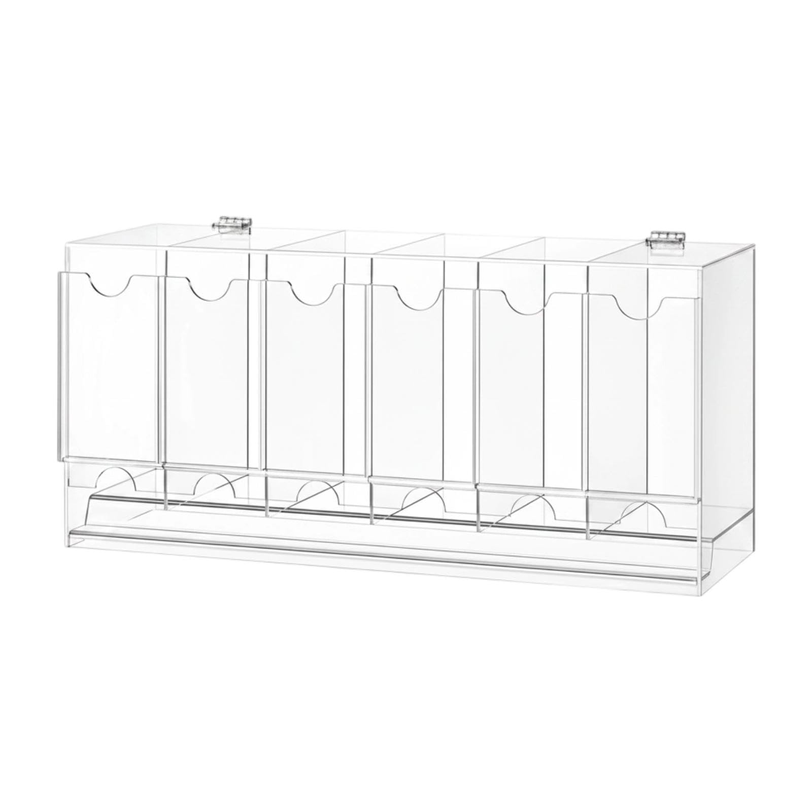 Amagogo 6 Slot Dispenser, Cards Organizer, Durability, Sturdy, Easy Access Premium, Acrylic Display Case, with Clear Base