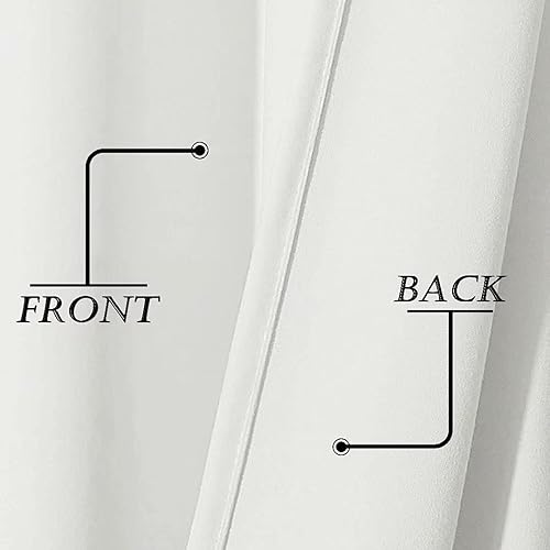 Miniatura 4 de Victree Cortinas opacas de terciopelo blanco para dormitorio, cortinas opacas de 52 x 90 pulgadas de largo, oscurecimiento de la habitación, bloqueo