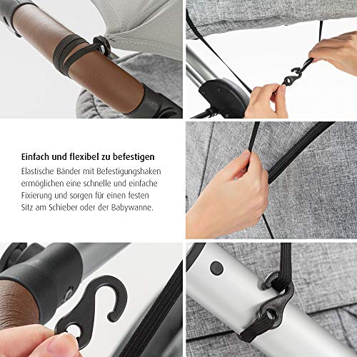 reer ShineSafe Premium Sonnensegel und Schlummertuch für den Kinderwagen, grau