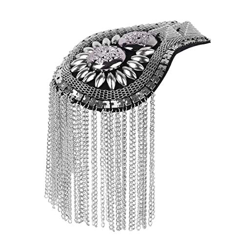 Alvivi 1Par Charreteras Hombro con Flecos para Vestido Chaqueta Tejana Galón Punk...