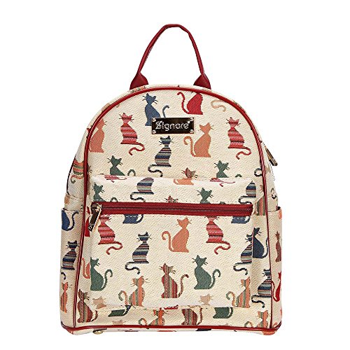 Preisvergleich Produktbild Signare Tapisserie Rucksack Damen, Rucksack Mädchen, Daypack, Rucksäcke, Schulrucksack (Freche Katze)