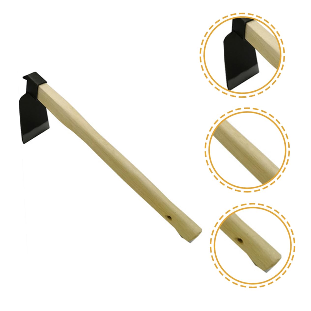 BESPORTBLE 2 Stück Gartenhacke Gehärtetem Vollstahl Ergonomischer Holzgriff Unkrautwerkzeug zum Jäten und Auflockern Gartenarbeit und Pflanzenpflege