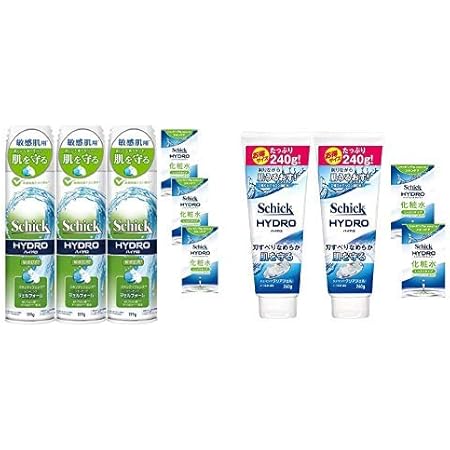 Amazon セット買い ハイドロスキン ディフェンスシェービングジェルフォーム カミソリ 髭剃り ひげそり シェービング かみそり セット 199g 3 ハイドロ シェービングジェル カミソリ 髭剃り ひげそり シェービング かみそり セット 240gx2コ Schick シック
