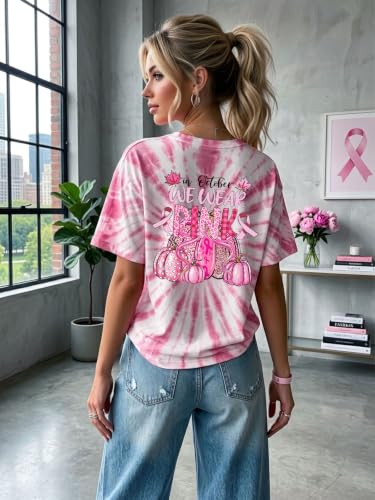 Breast Cancer Shirts for Women Cancer Awareness Shirt Pink Ribbons Tee Tops - image 4