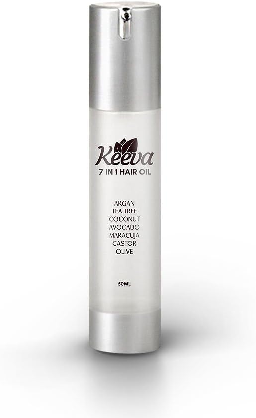 Best Coconut Oil Hair Treatment - Blend with 7 Essential Oils : Argan Oil, Tea Tree Oil, Coconut Oil, Avocado, Maracuja, Castor and Olive by Keeva Organics