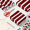 DERUINVAIO Self Adhesive Feature Removable Bold Red White Vertical Stripes Peel and Stick Vinyl Wallpaper Roll, Sticky Lining Paper for Bedroom, Living Room, Kitchen Walls #2