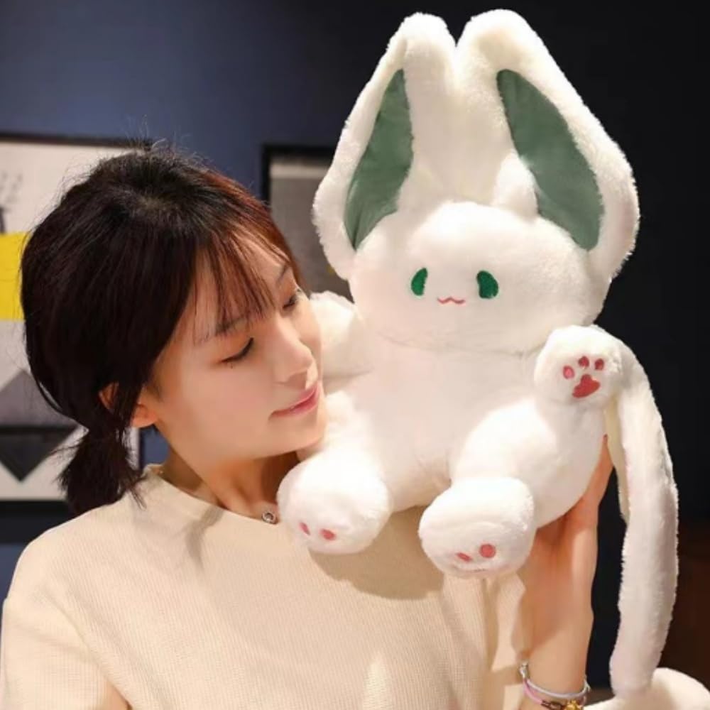 OUKEYI 35cm/13.7" Bat Rabbit Plush Stuffed Toy, Cute Bunny With Bat Wings, Soft Animal Plush for Kids (White) - Image 3