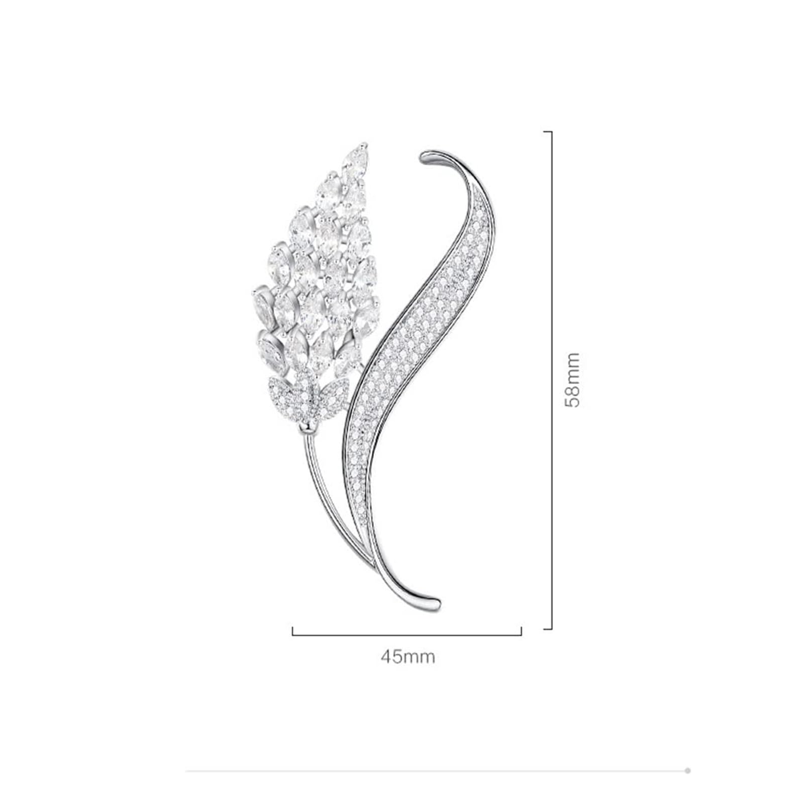 Broche de plata refinada para mujer, pin antirreflejos personalizado con caja de accesorios, joyería pequeña a juego para amor, compromiso, fiesta y boda