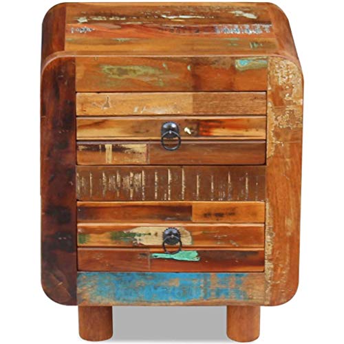 Table de chevet en bois de récupération unique d'ébénisterie