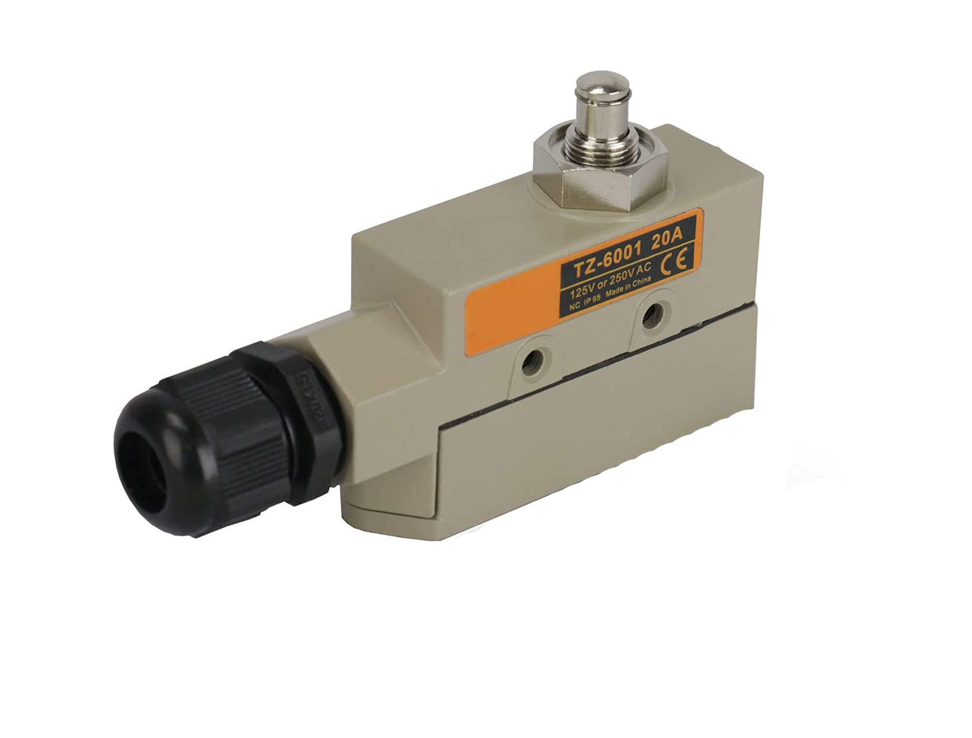 Micro-interrupteur de porte à piston commercial robuste for rideaux d'air, interrupteur de fin de course 250 V 20 A IP 65 type NO et type NC (TZ-6001-20A) Microswitch