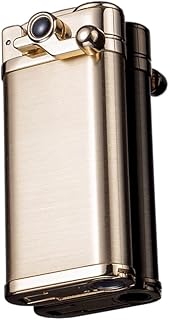 Isqueiro de charuto retrô rocker com soco, isqueiro de chama de jato ajustável butano isqueiro recarregável, forte à prova de vento, para acampamento de churrasco de charuto, presente para homens (Co