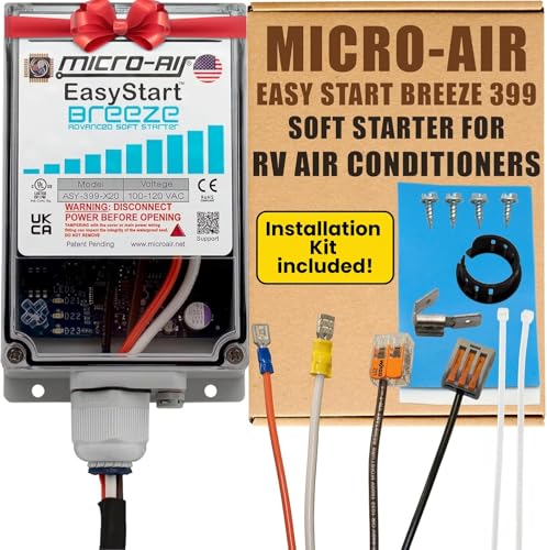 MICRO-AIR EasyStart Breeze 399 - Soft Starter for RV Air Conditioners - Starter Compressor Unit for Travel Trailers - Soft Start for 120V RV A/C Motors - Compact Design, Breeze w/Installation Kit