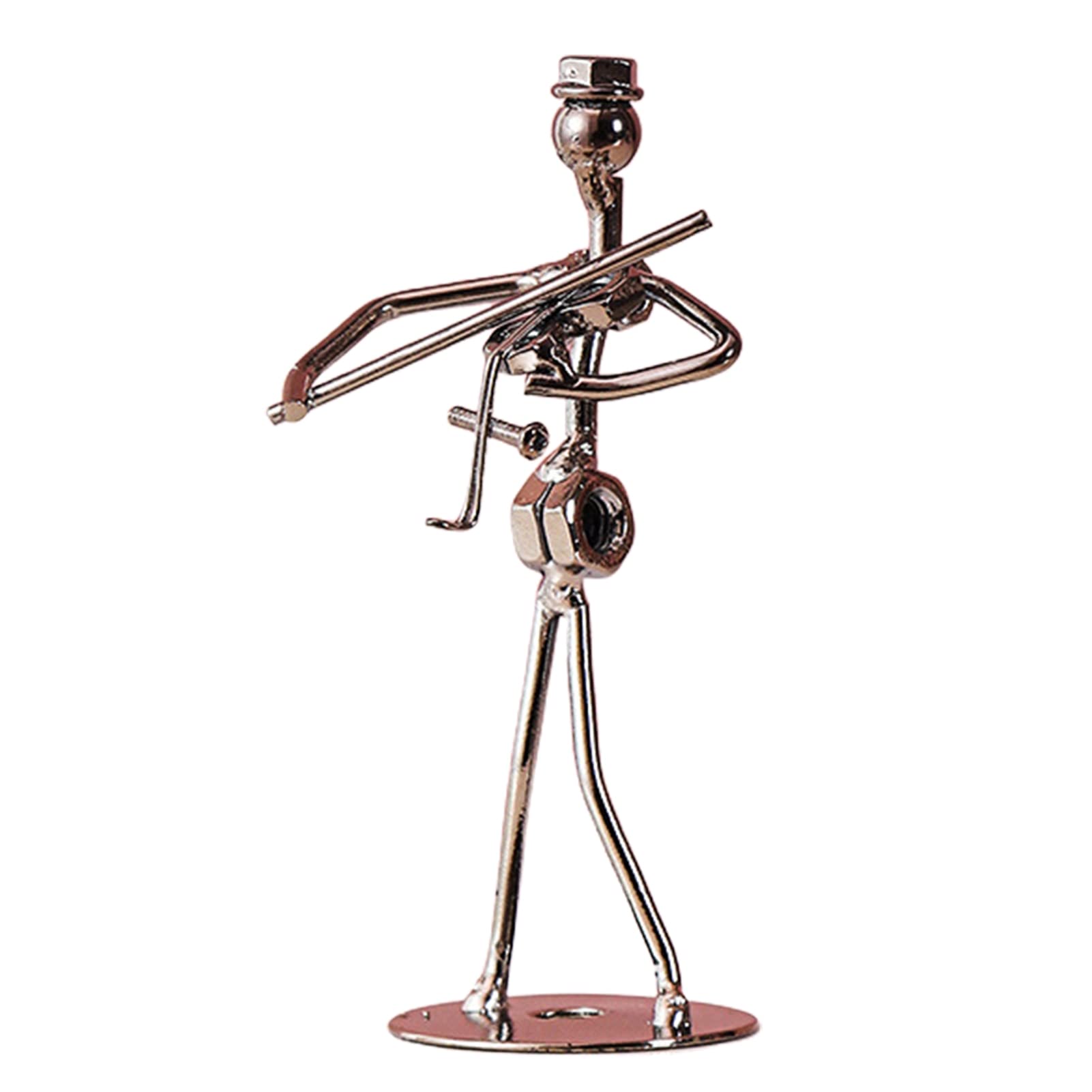 Luojuny Art Musician Creative Music Band Crafts, Decorative Ornament Collectible Figurine, Man Handicraft Decoration Iron Statue/Figurine for Home Desk Decor Birthday Library Office Gifts Violin