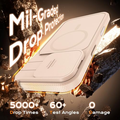 Image of TOCOL for iPhone 16 Pro Max Case with Slide Camera Cover, Kickstand and Camera Control Button, Fit for MagSafe, Rugged Solid Phone Case, Non-Slip, Drop Protection, Deset